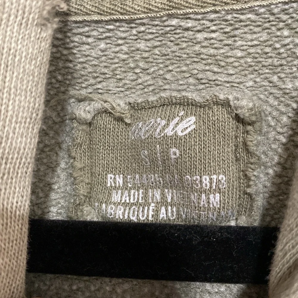 (2) Aerie Oversized Gray & Olive Green Pullover Hoodies Size Small - Picture 4 of 7